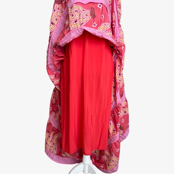 FARM Rio Red Tiki Bananas Tiered Maxi Dress Large NWT - Picture 10 of 15